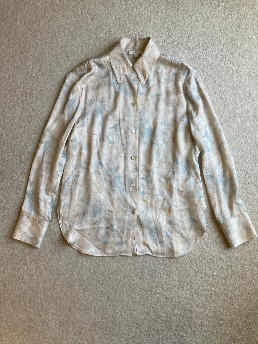 Vince marble print button down shirt